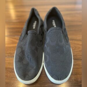 Coach Black C Fabric Slip On Sneaker Size 9.5
